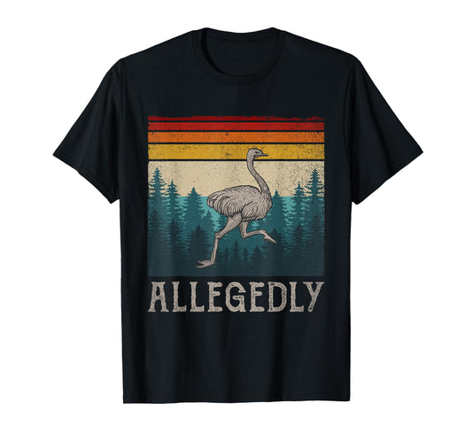 Vintage Retro Allegedly Ostrich Tee Funny Bird Lover T-Shirt