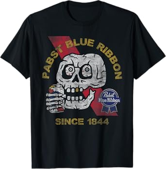 Weathered Pabst Beer Skull Since 1844 T-Shirt