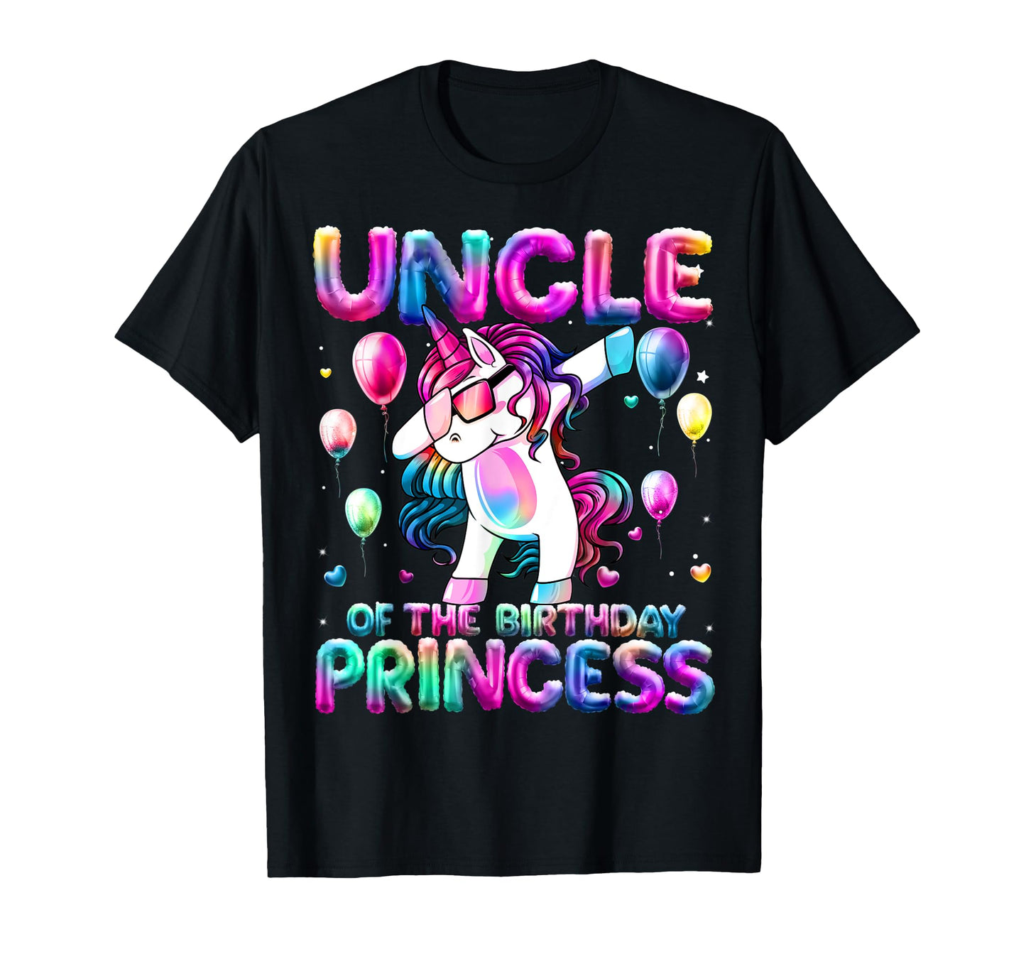 Uncle of the Birthday Princess Girl Dabbing Unicorn Uncle T-Shirt