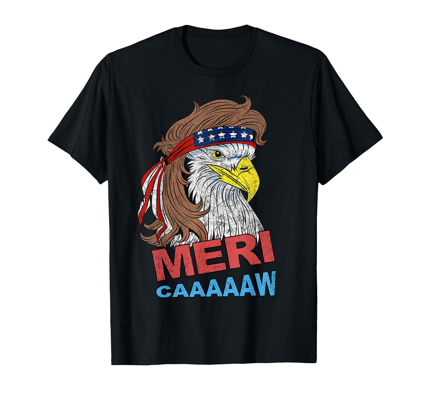 meri-caaaaaw - Eagle Mullet 4th Of July USA American Flag Women Kids Men T-Shirt
