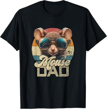 Mens Vintage Retro Mouse Dad Best Daddy Funny Fathers Day T-Shirt