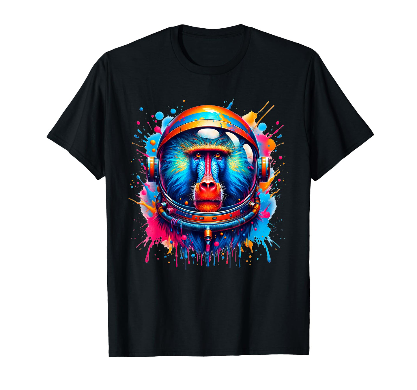 Astronaut Baboon Monkey Colorful T-Shirt