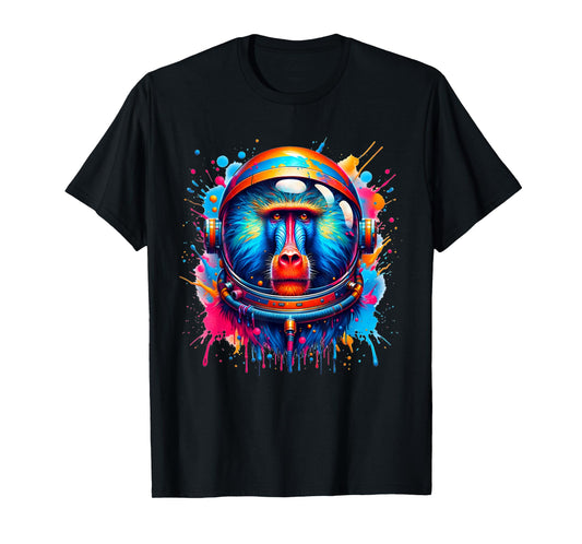 Astronaut Baboon Monkey Colorful T-Shirt