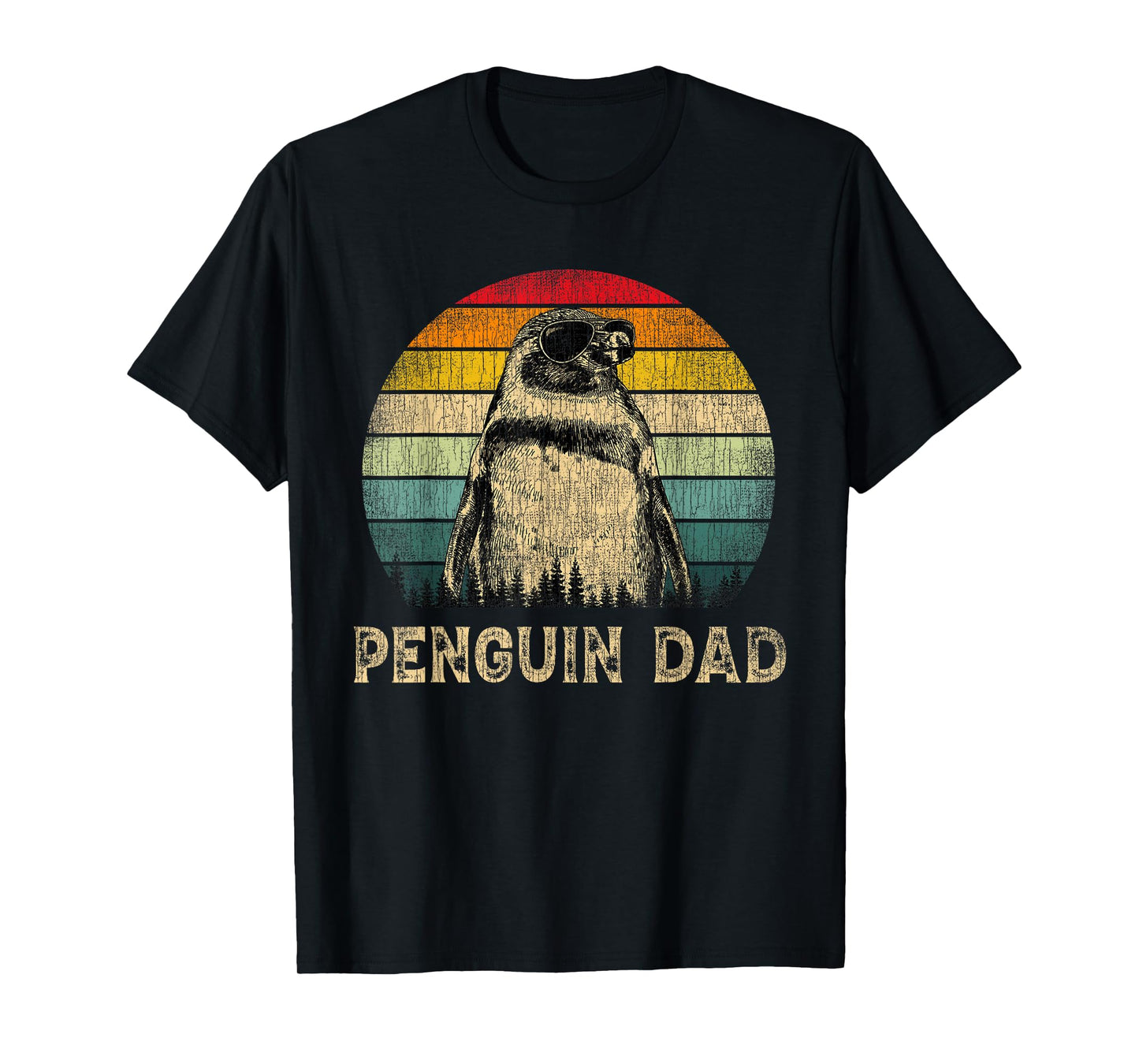 Vintage Penguin Dad Penguin Lovers Daddy Father's Day T-Shirt
