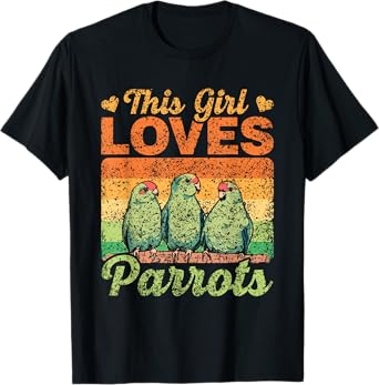 This Girl Loves Parrots Cute Pet Animal Parrot T-Shirt