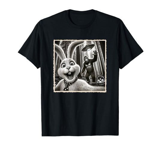 Easter Bunny Selfie With Bigfoot | Funny Easter, Bunny T-Shirt