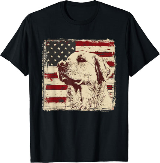 Golden Retriever Dog American Patriot Shirt July 4th Lovers T-Shirt