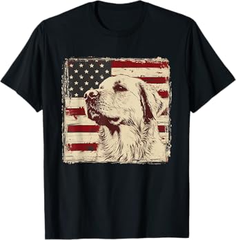 Golden Retriever Dog American Patriot Shirt July 4th Lovers T-Shirt