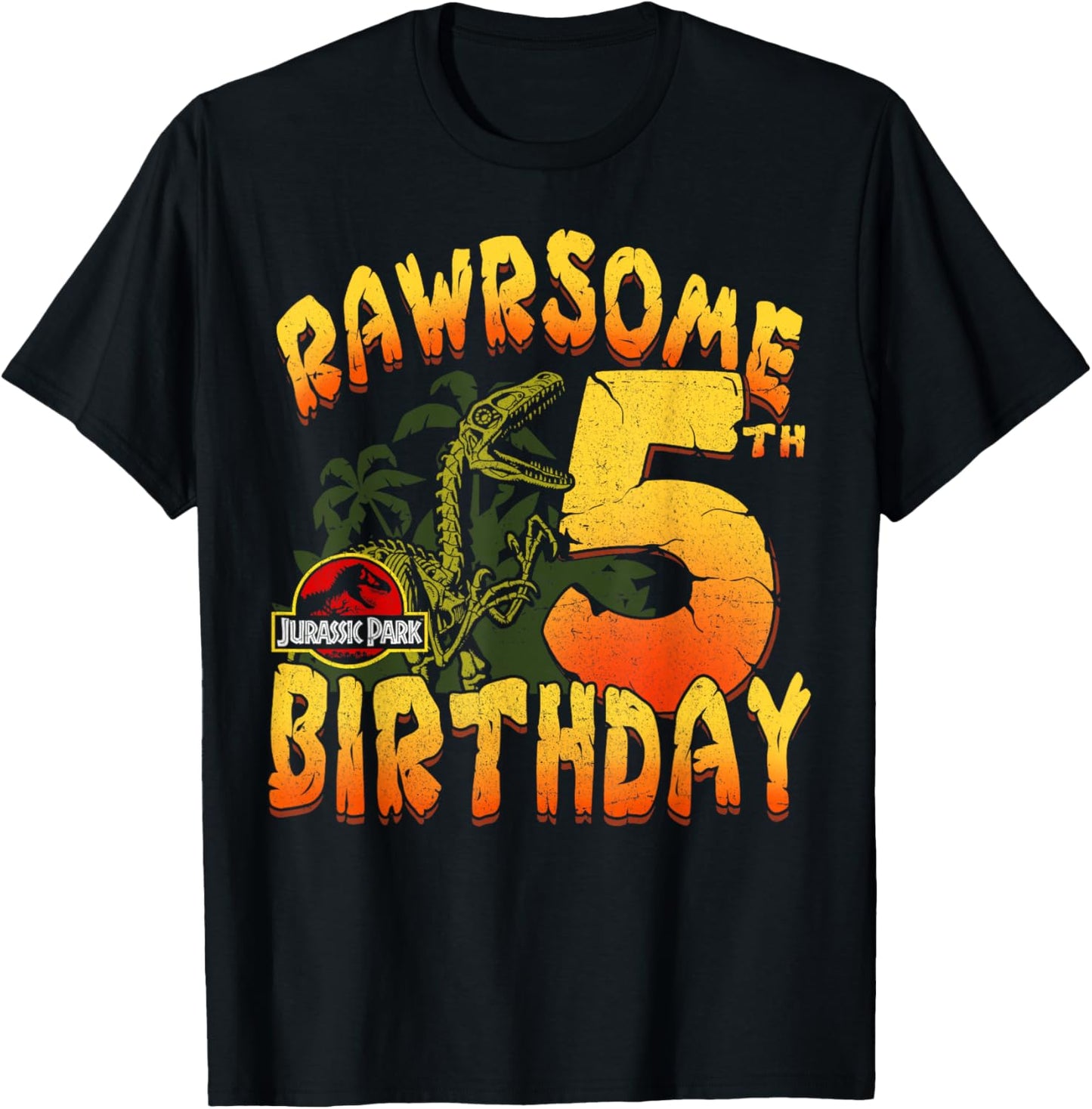 Jurassic Park Rawrsome 5th Birthday T-Shirt