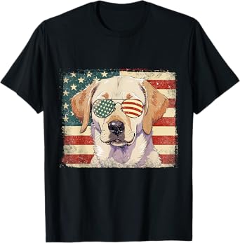 Patriotic Labrador Retriever Dog Lover USA Flag 4th Of July T-Shirt