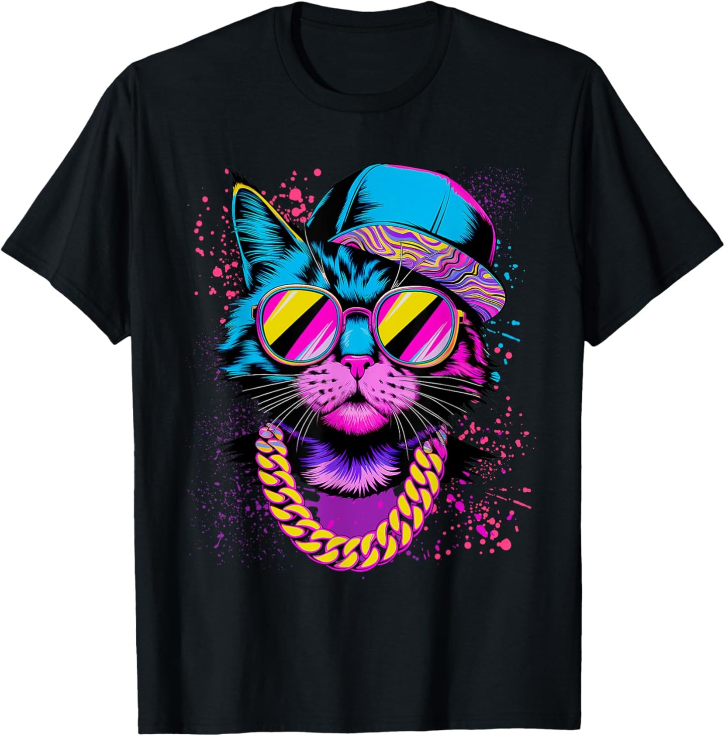 Cool Hip Hop Cat Urban Streetwear B-Boy Graffiti T-Shirt