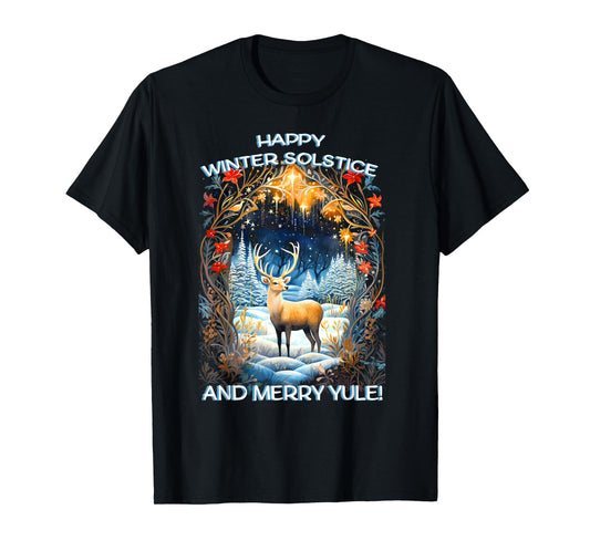 Merry Solstice Happy Yule Christmas Bird Nordic Xmas Graphic T-Shirt