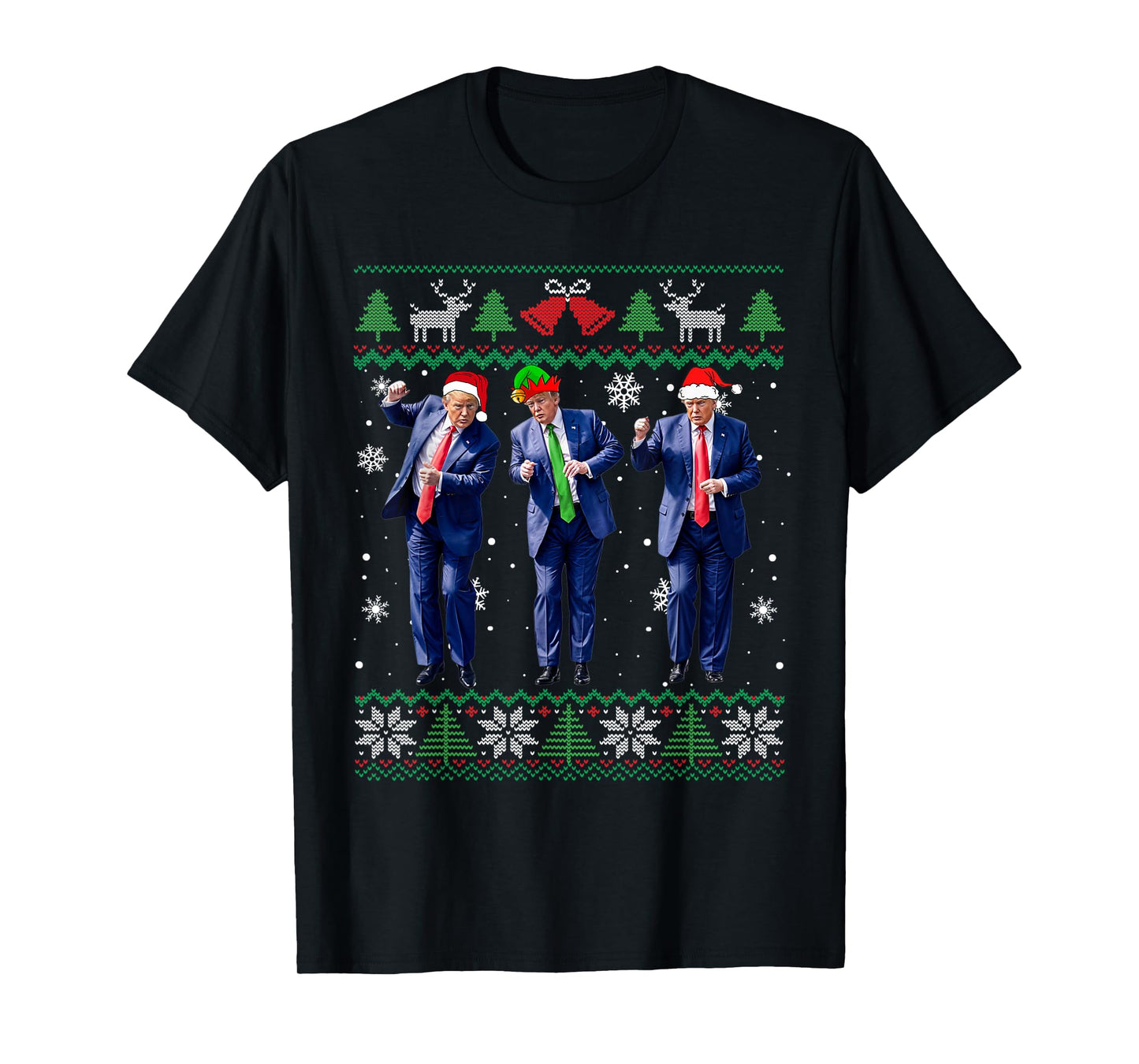 Funny Trump Dance Xmas President 47 USA Christmas Ugly T-Shirt