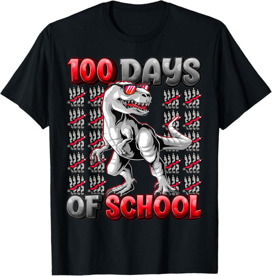 100 Days Of School Trex 100 Days Smarter 100th Day of School T-Shirt