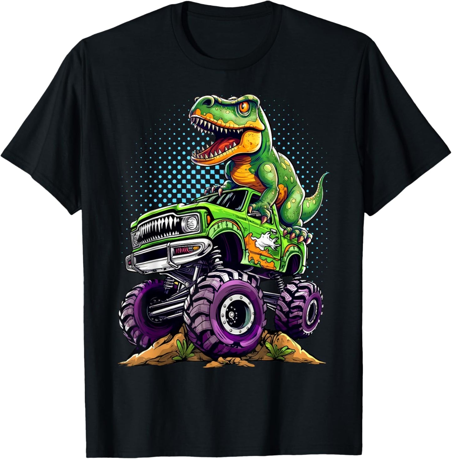Monster Truck Dinosaur T-Rex Birthday Boy T-Shirt