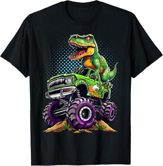 Monster Truck Dinosaur T-Rex Birthday Boy T-Shirt