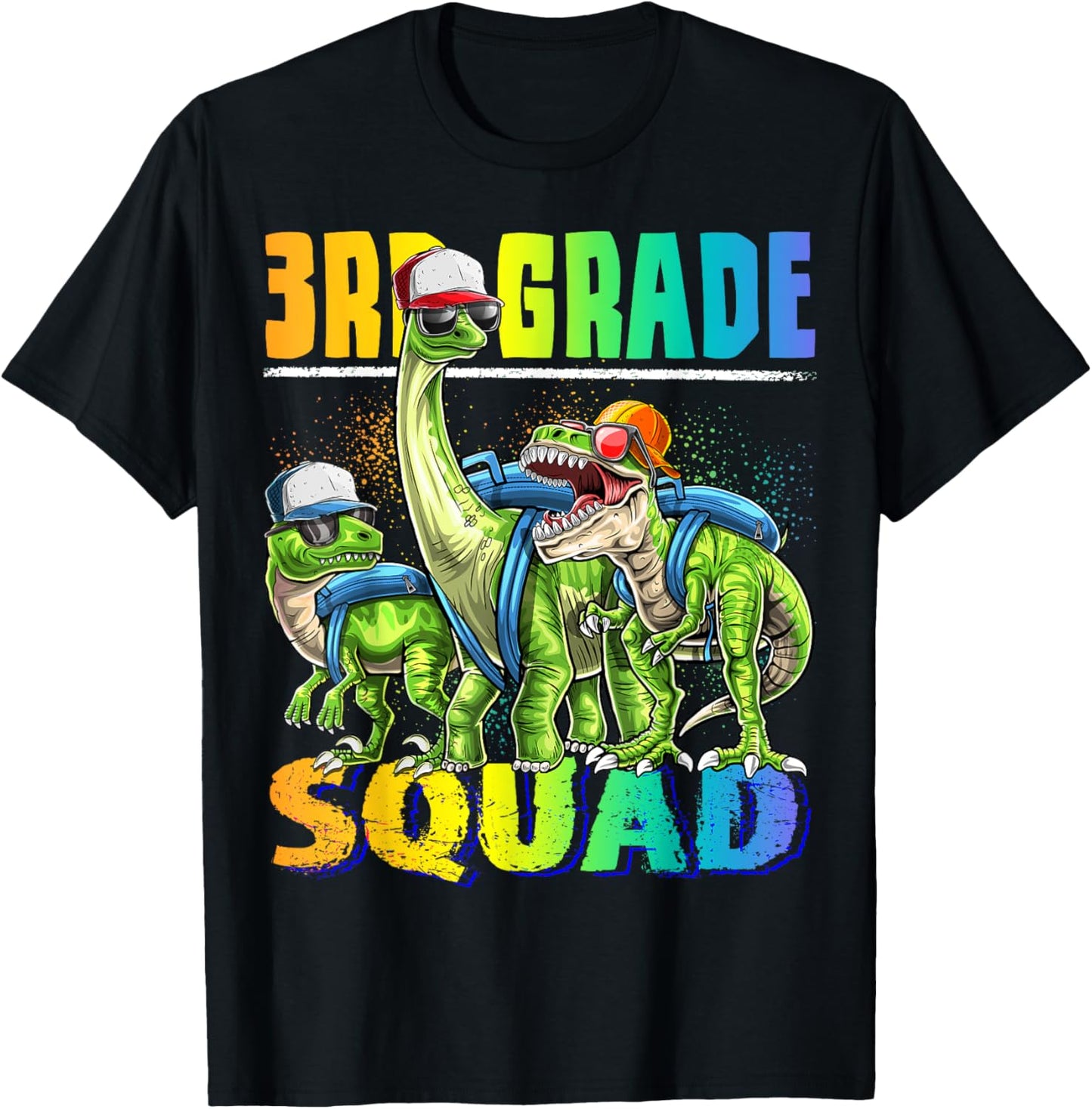 3rd Grade Squad T Rex Dinosaur Back to School Backpack Boys T-Shirt