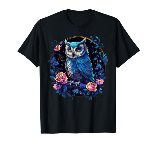 Cottagecore Aesthetic Floral Owl T-Shirt