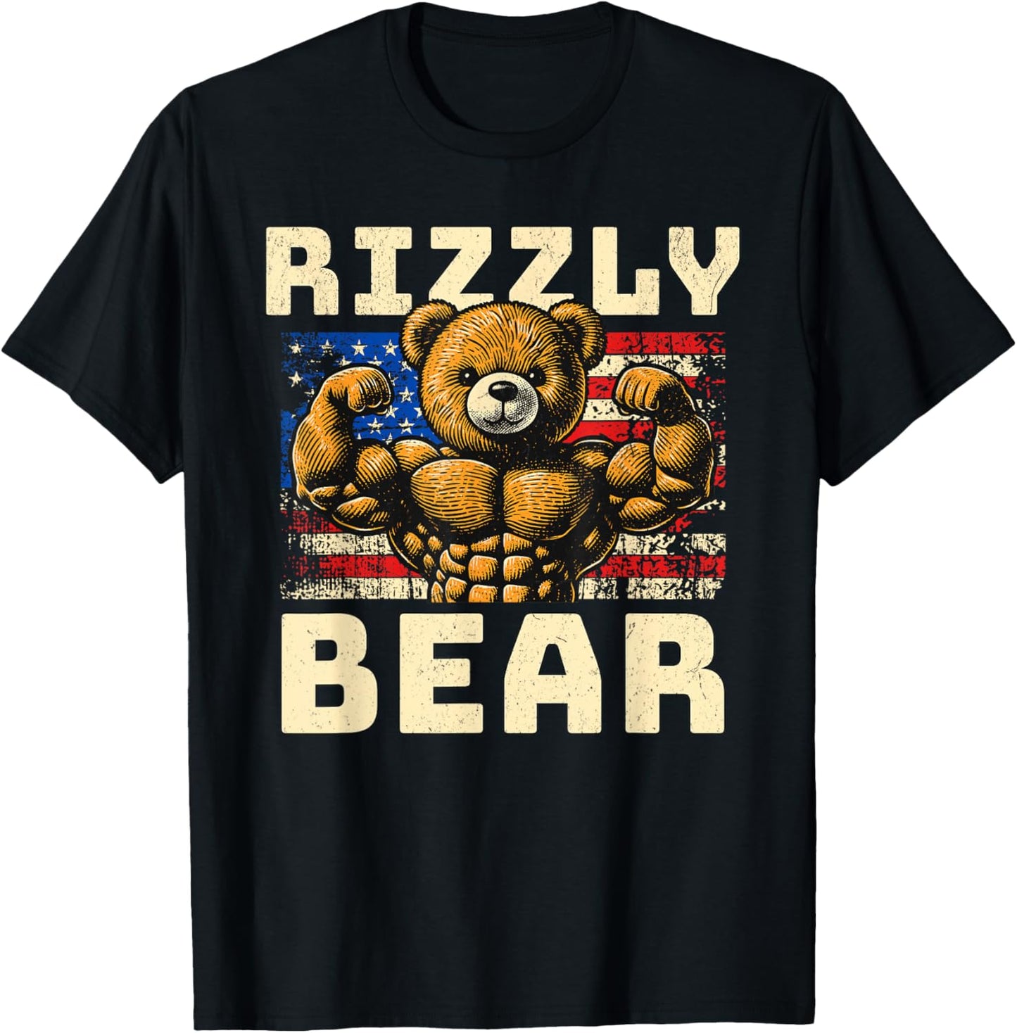Funny Rizzly Bear Rizzler Brainrot Meme Grizzly Bear Pun T-Shirt