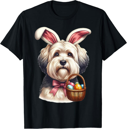Cute Bunny Ear Havanese Dog Easter Eggs Owner Lover Mom Dad T-Shirt