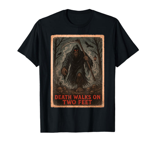 Grim Reaper Bigfoot - Funny Halloween Sasquatch Poster T-Shirt