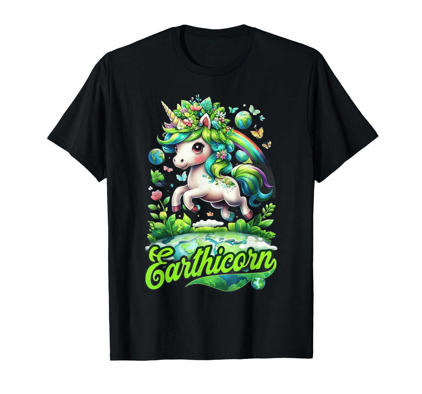 Earthicorn Unicorn Earth Day T-Shirt Kids Girls Go Green T-Shirt