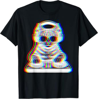 DJ Cat EDM Music Funny Gifts For Cat Lover Men Women Boy Kid T-Shirt