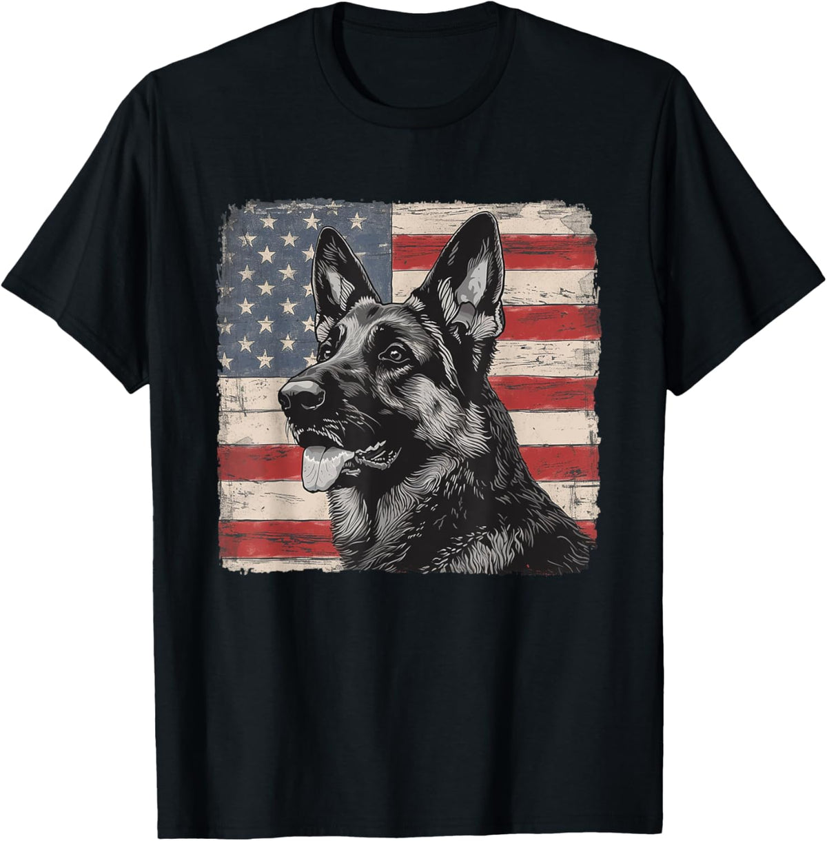 Patriotic German Shepherd Dog Shirt Fourth of July Women Men T-shirt