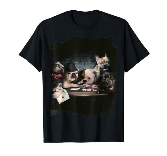 Fun Playing Cards for Dogs and Dogs Poker Player T-Shirt