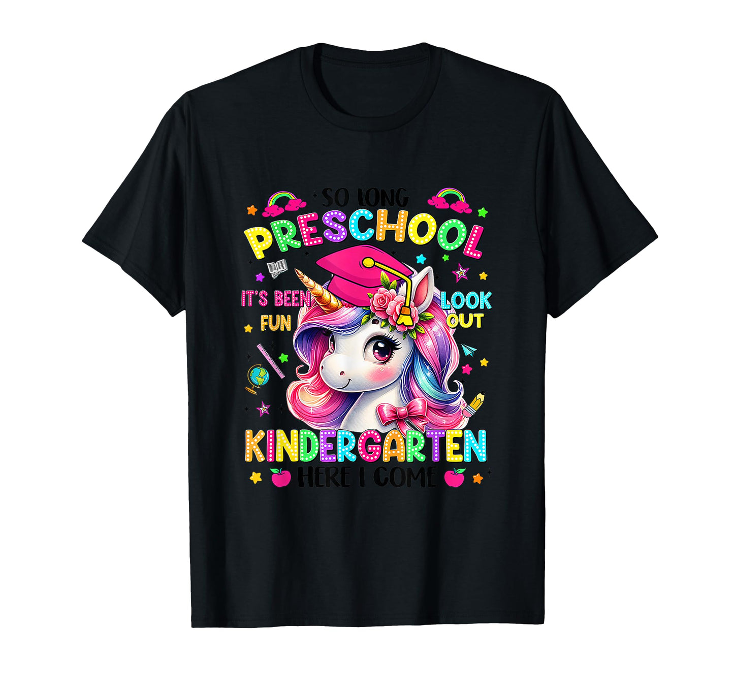 Kids So Long Preschool Graduation Graduate Unicorn Kids T-Shirt