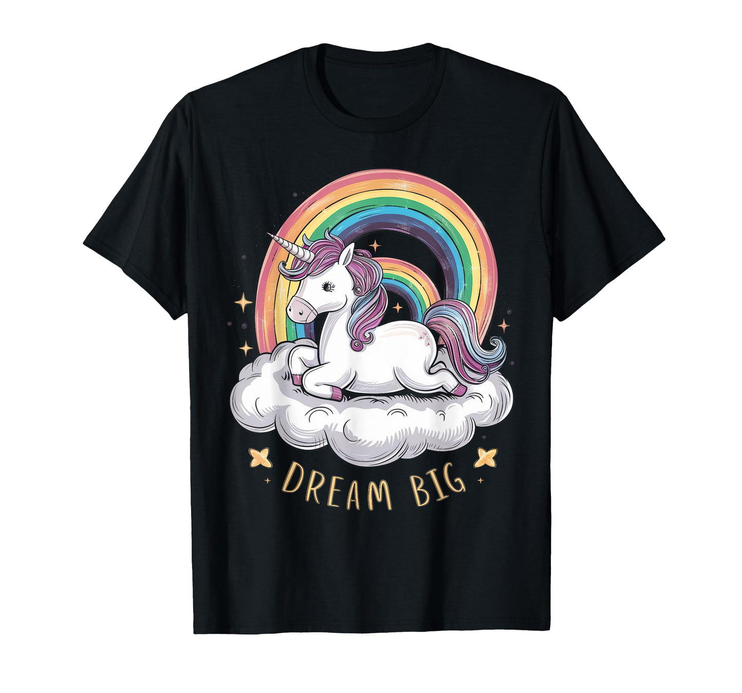 Cute Unicorn on Cloud Rainbow Dream Big for Unicorn Lovers T-Shirt