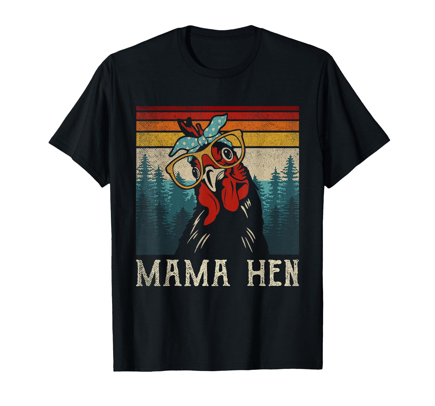 Funny Mama Hen Shirt Vintage Retro Chicken Mom Mother T-Shirt
