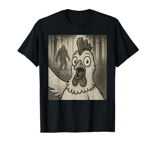 Chicken Selfie With Bigfoot Sasquatch Funny T-Shirt