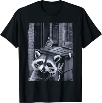 Funny Raccoon Selfie With Trash Can T-Shirt