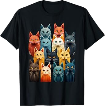 Stylized Vintage Kitten Art Lover Classic Cute Cat T-Shirt