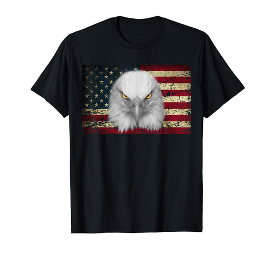 American Bald Eagle Eyes Shirt USA Flag Patriotic Shirt T-Shirt