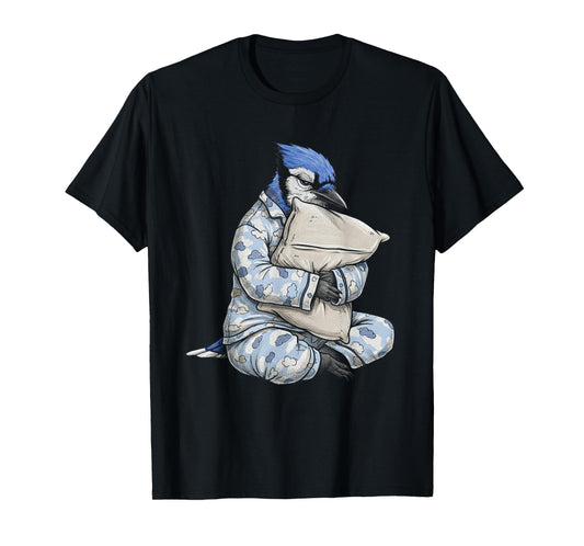 Funny Sleepy Blue Jay Bird Pajama Women Men And Kids T-Shirt