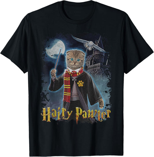 Movie Parody Hairy Harry Pawter Potter Cat Lover T-Shirt