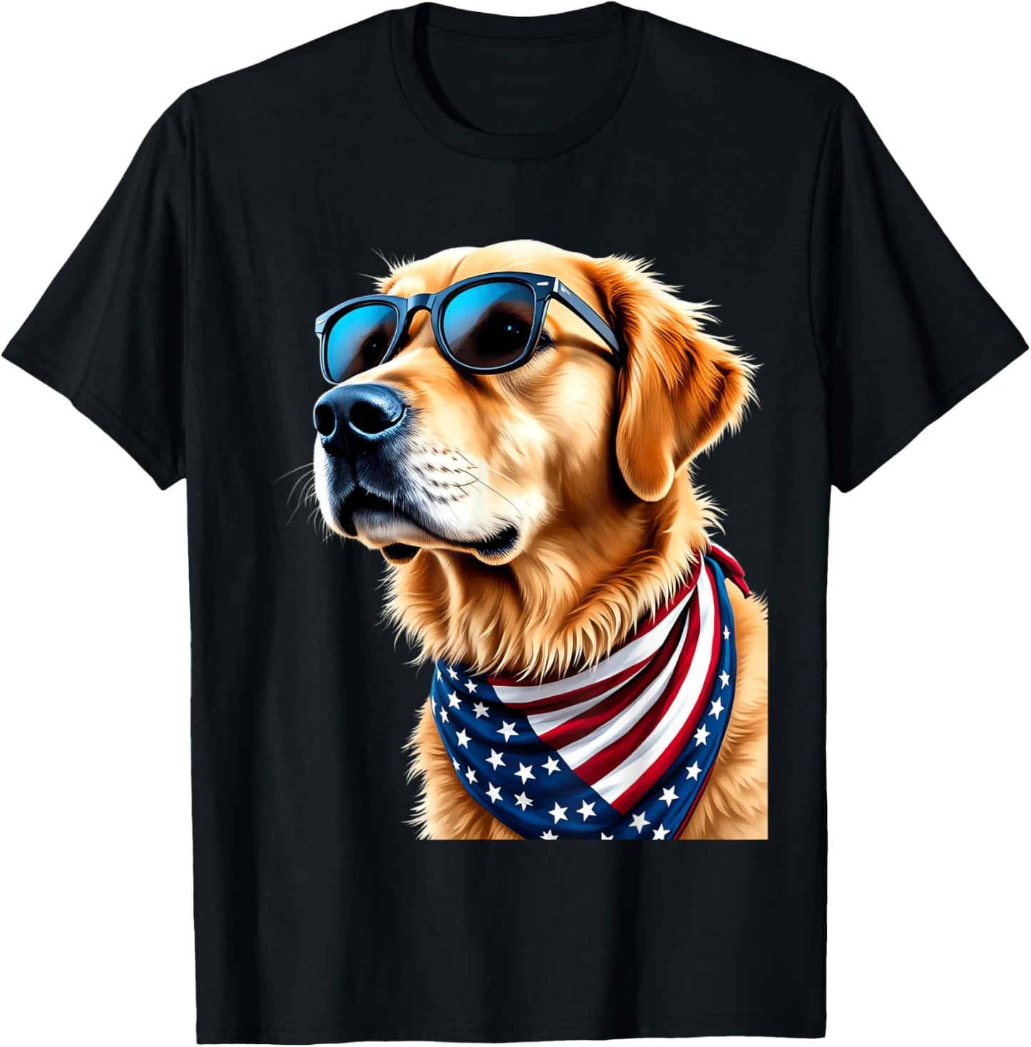 Golden Retriever Lover USA Flag 4th July Golden Retriever T-Shirt