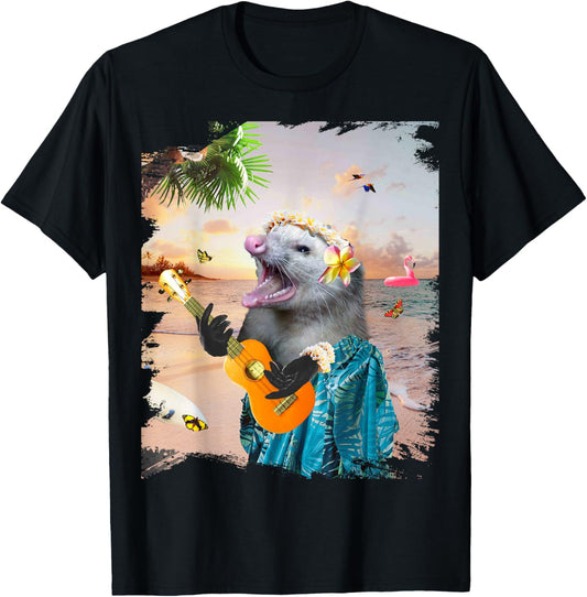 Aloha Hawaiian Possum Opossum Beach Funny T-Shirt