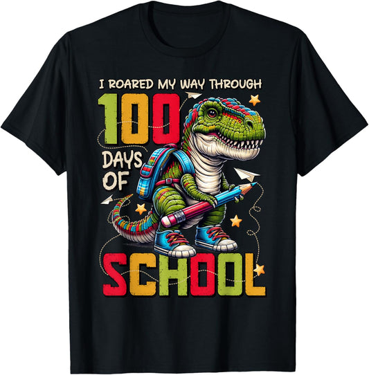 100 Days Of School Trex 100 Days Smarter 100th Day of School T-Shirt