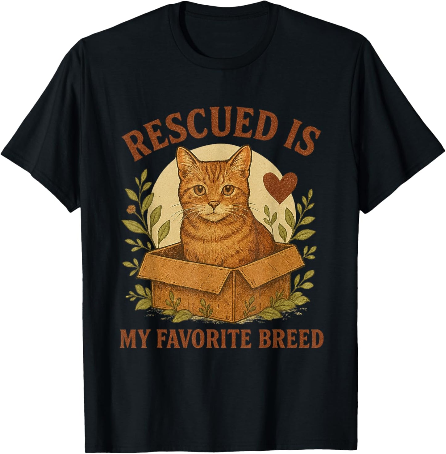Cute Rescued Orange Cat - Celebrate Adopt a Cat Month T-Shirt