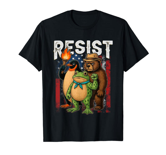 Penguin Frog Bear Resist Protest Against Tariffs T-Shirt
