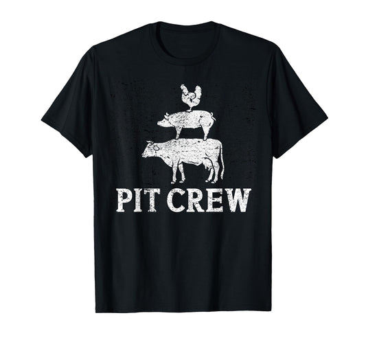Funny Pit Crew BBQ Grilling Smoking Chicken Pork Beef T-Shirt
