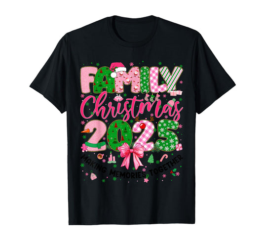 Family Christmas 2025 Matching Tee Xmas Pajamas Girl Women T-Shirt