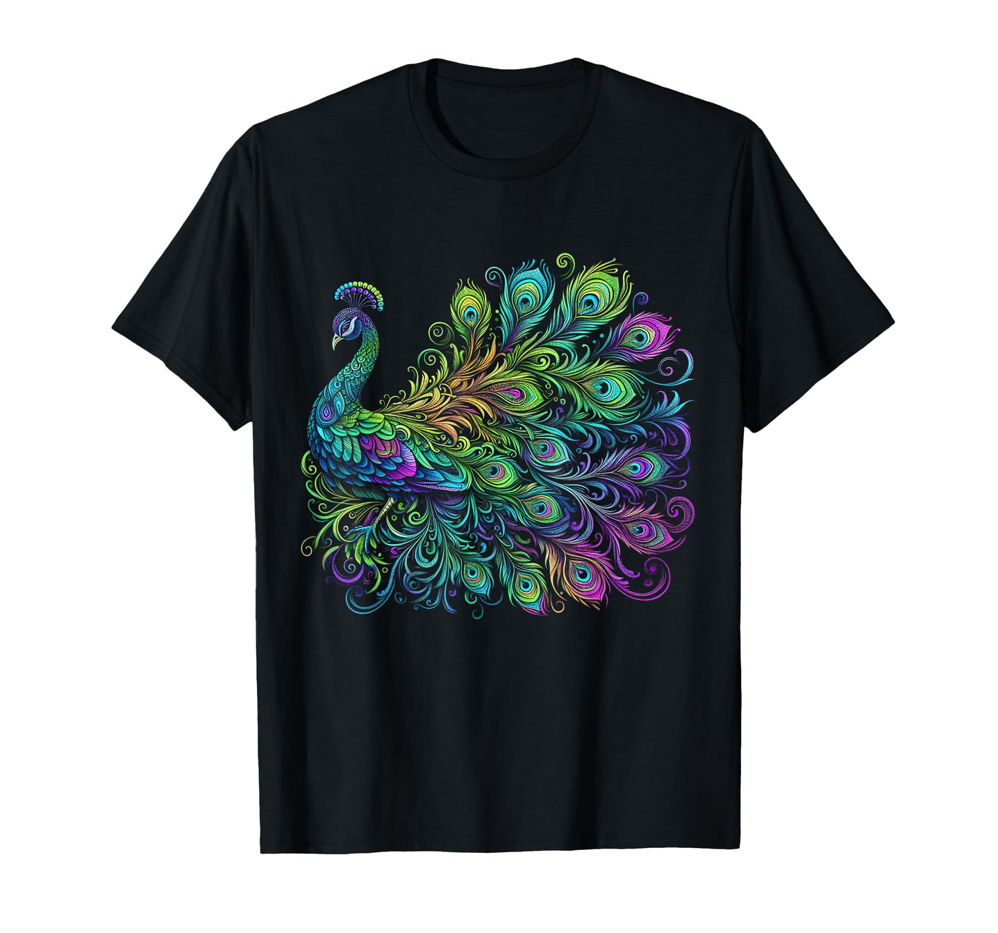Psychedelic Peacock Tee - Colorful Bird Lover T-Shirt