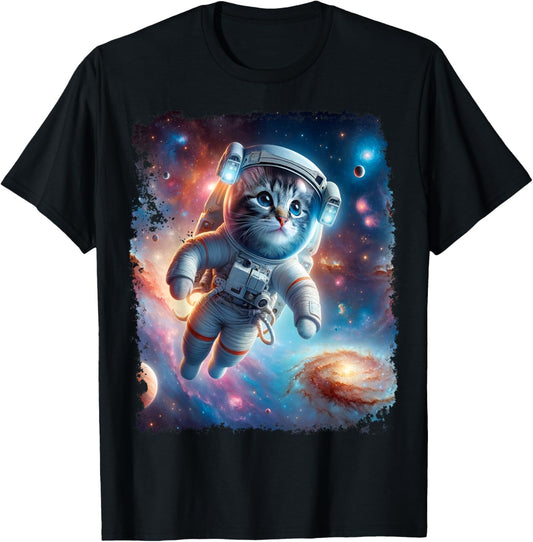 Outer Space Cute Cat T-Shirt