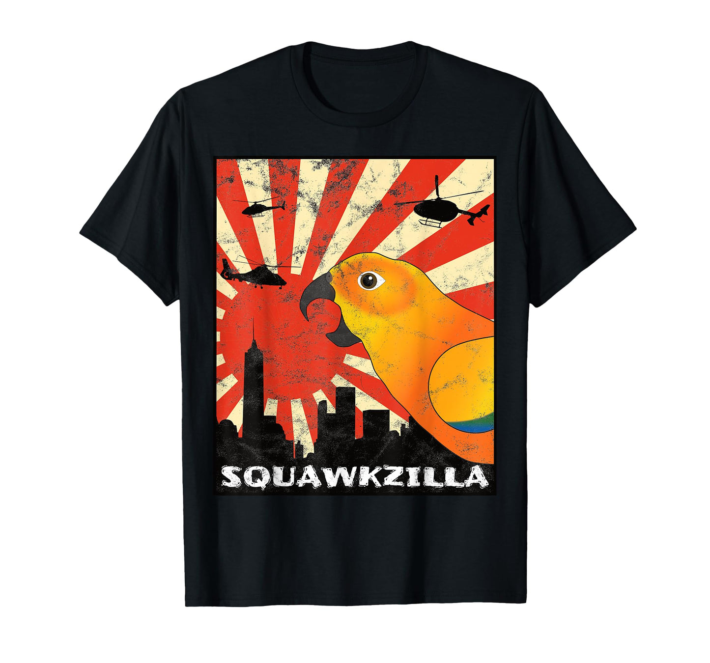 The Screaming Parrot Squawk Zilla Sun Conure Parrot Squawking Kawaii T-Shirt