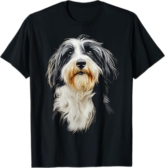 Bearded Collie Dog Motif Pet Illustration Bearded Collie T-Shirt