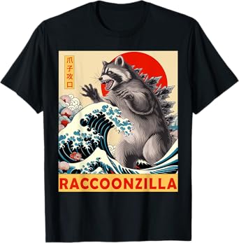 Raccoon Japanese Art Funny Racoon Gifts For Men Women Kid T-Shirt